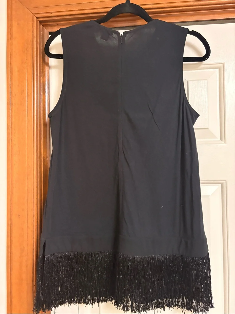 Jcrew Black Fringe Hem Tank